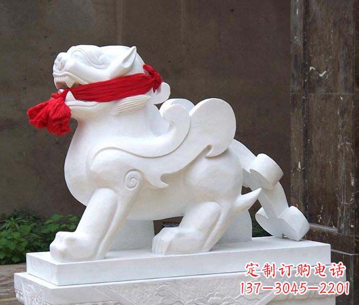 烟台招财神兽汉白玉貔貅石雕