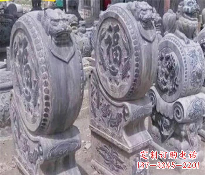 烟台招财石门墩仿古抱鼓石