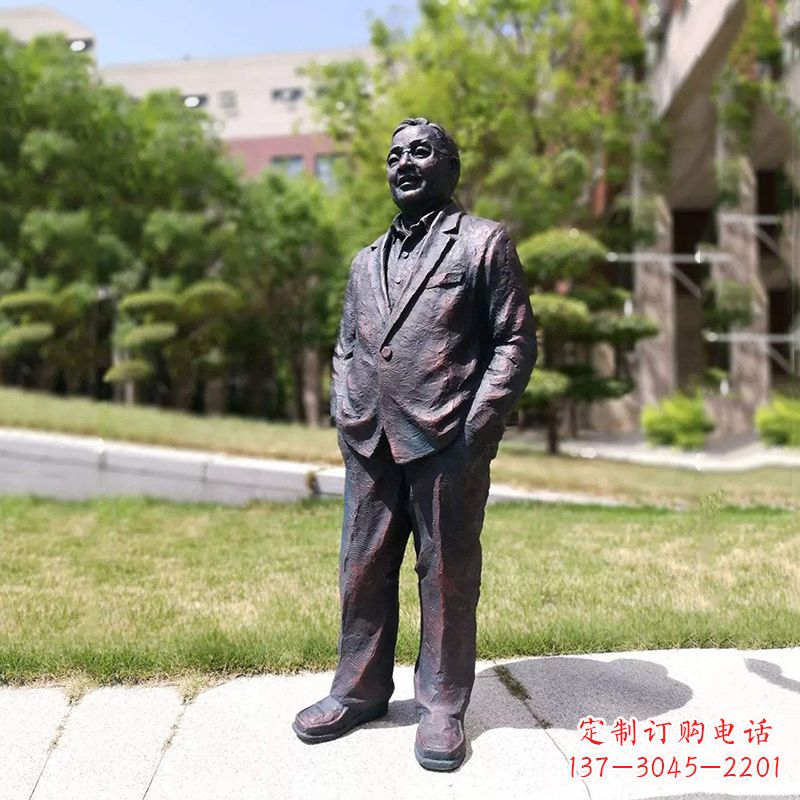 烟台中国当代著名数学家铸铜华罗庚雕塑