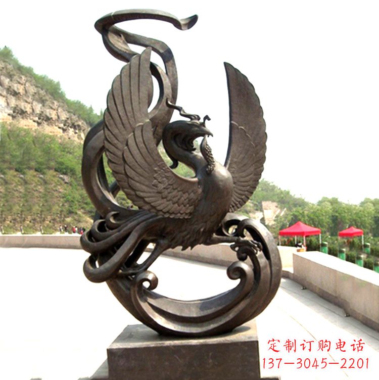 烟台中国古代神话中的创世神朱雀景观铜雕