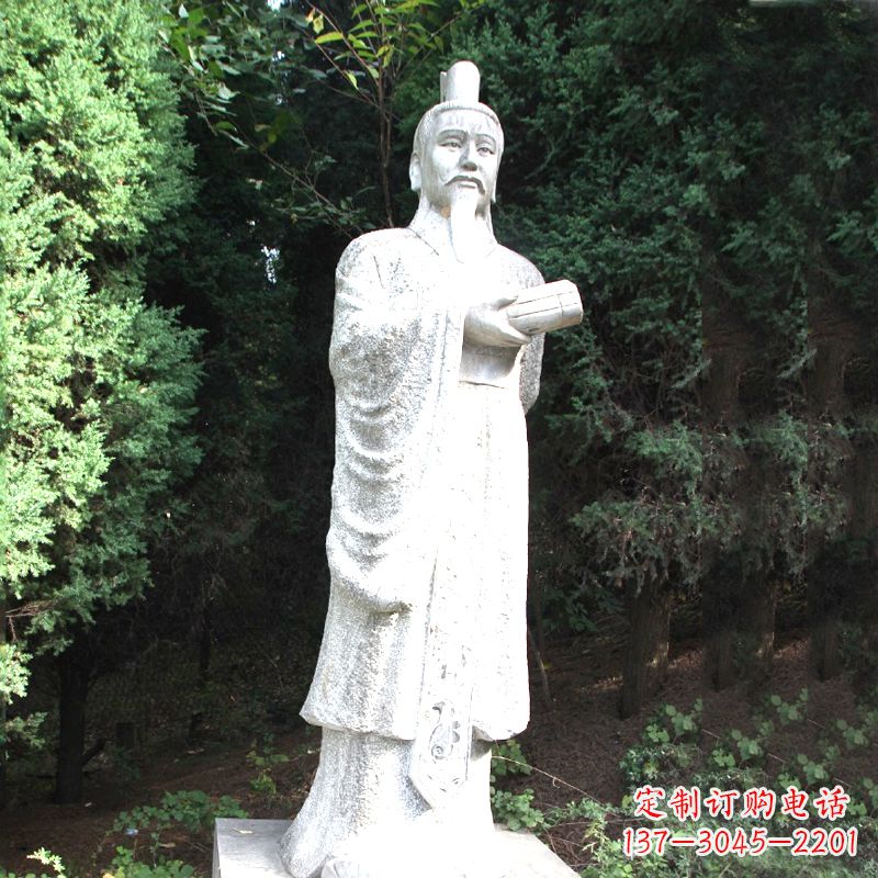 烟台中国古代著名帝王汉文帝刘恒汉白玉石雕塑像