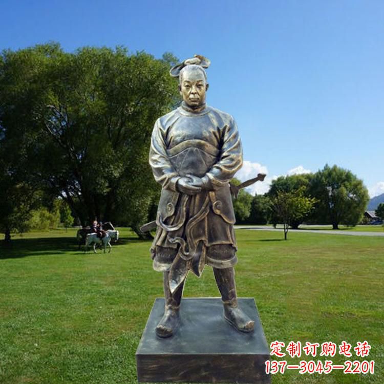 烟台中国汉初三杰之韩信仿铜雕像