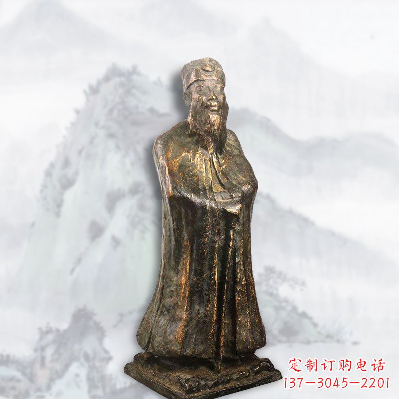 烟台中国近代著名画家张大千铸铜雕塑