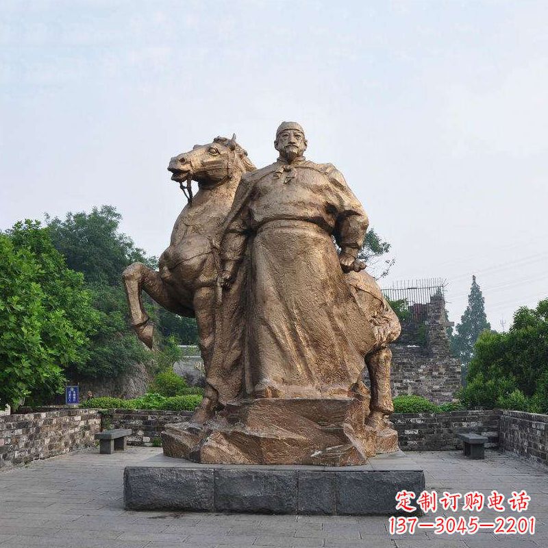 烟台中国历史名人明太祖朱元璋铜雕像