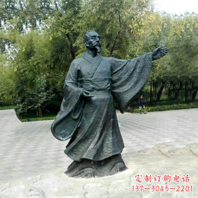 烟台中国历史名人战国时期儒家学派的代表人物荀子铜雕像