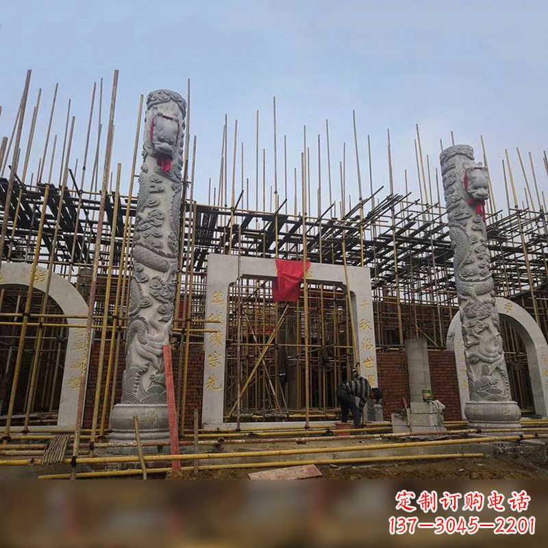烟台中国龙柱石雕