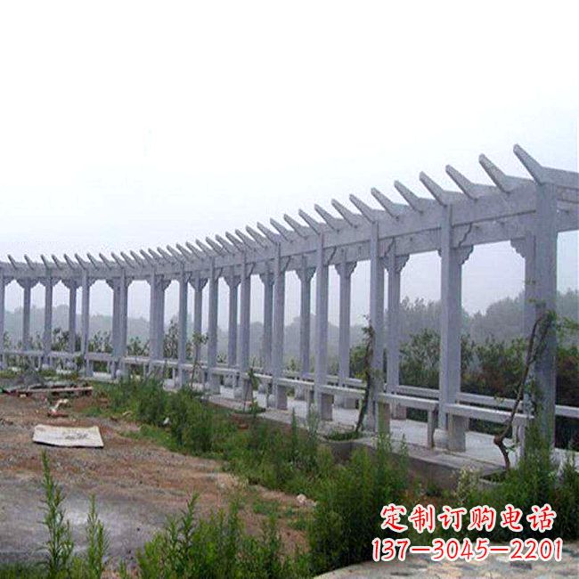 烟台中式花架石雕长廊