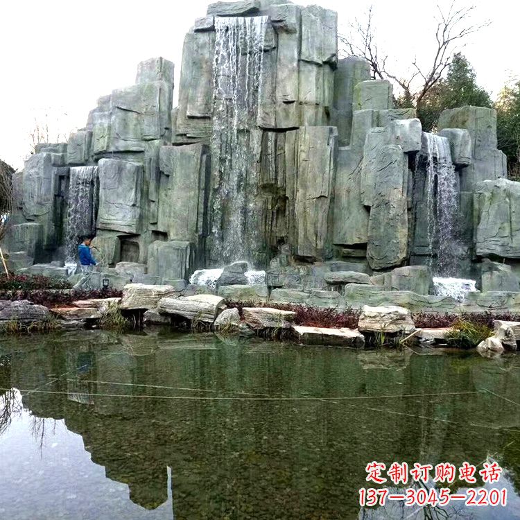 烟台中式园林流水假山雕塑