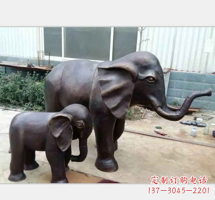 烟台铸铜公园大象雕塑