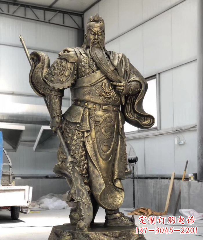 烟台铸铜关公雕塑