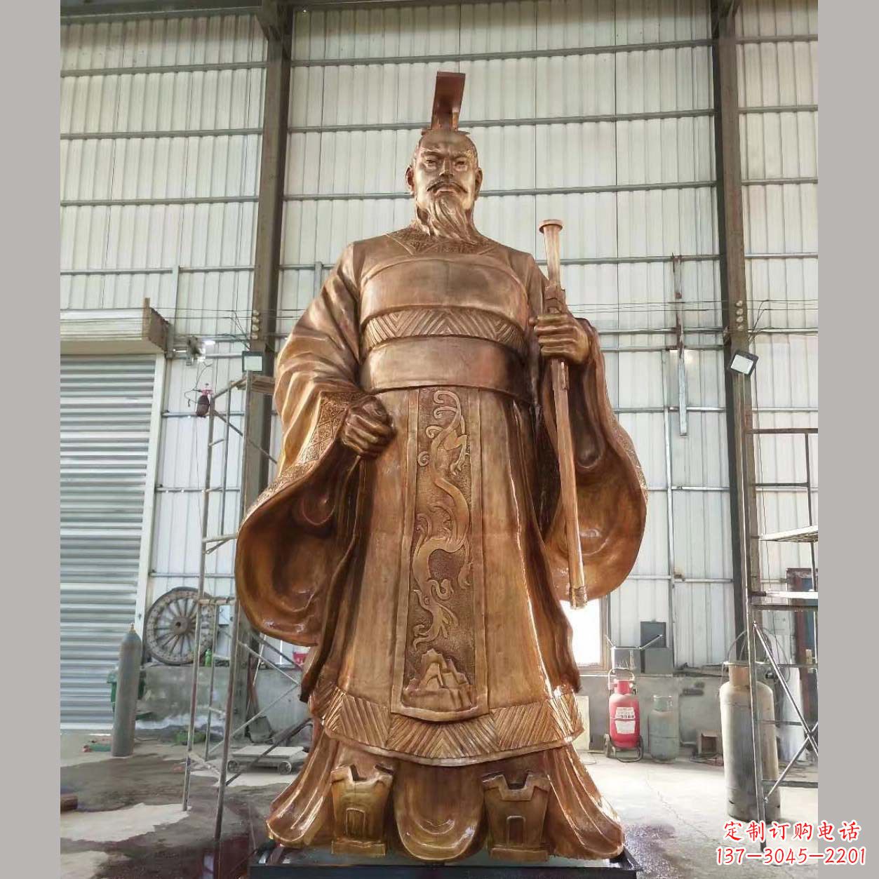 烟台铸铜汉武帝雕塑