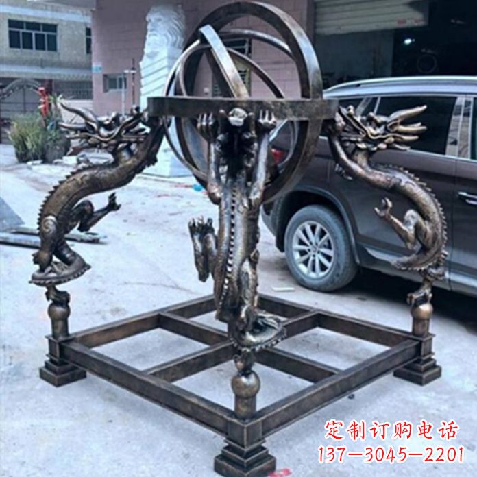 烟台铸铜浑天仪景观雕塑摆件