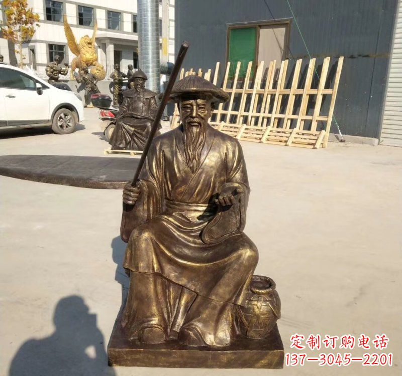烟台铸铜姜太公钓鱼