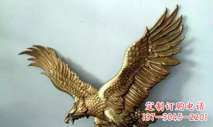 烟台铸铜老鹰企业动物铜雕 (2)