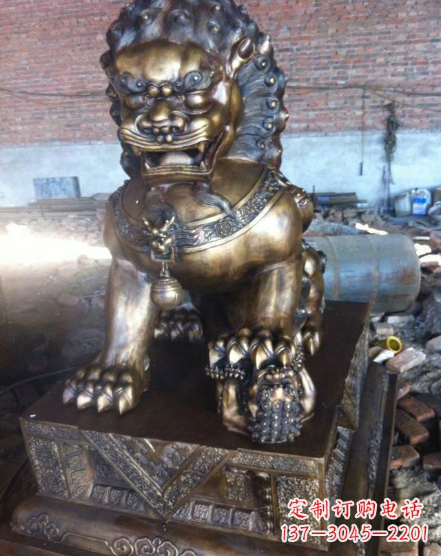 烟台铸铜母子狮子雕塑