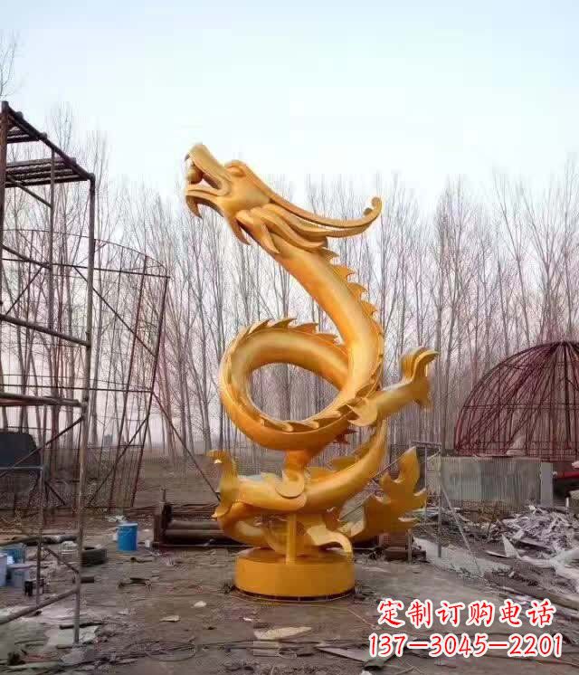 烟台铸铜盘龙云腾铜雕