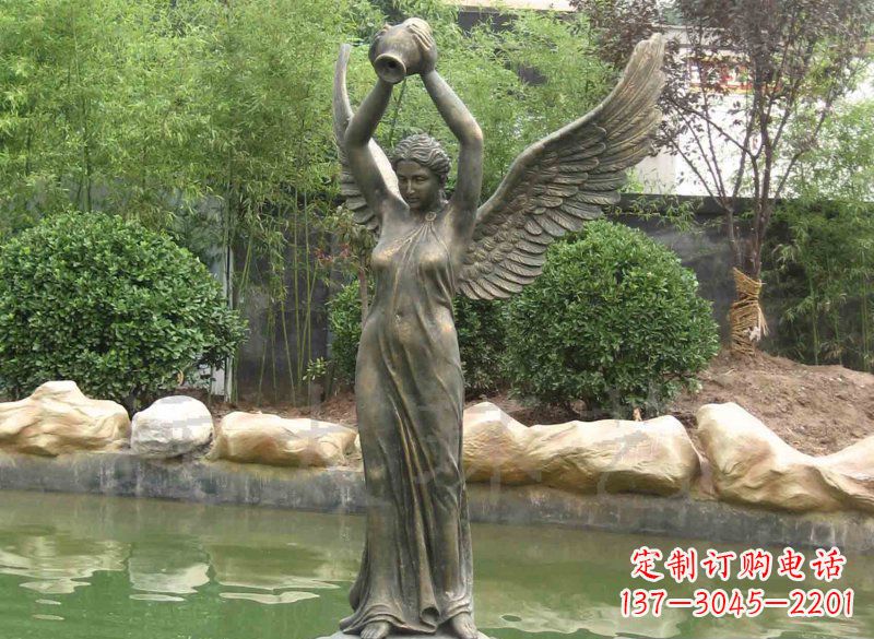 烟台铸铜欧式人物喷泉雕塑