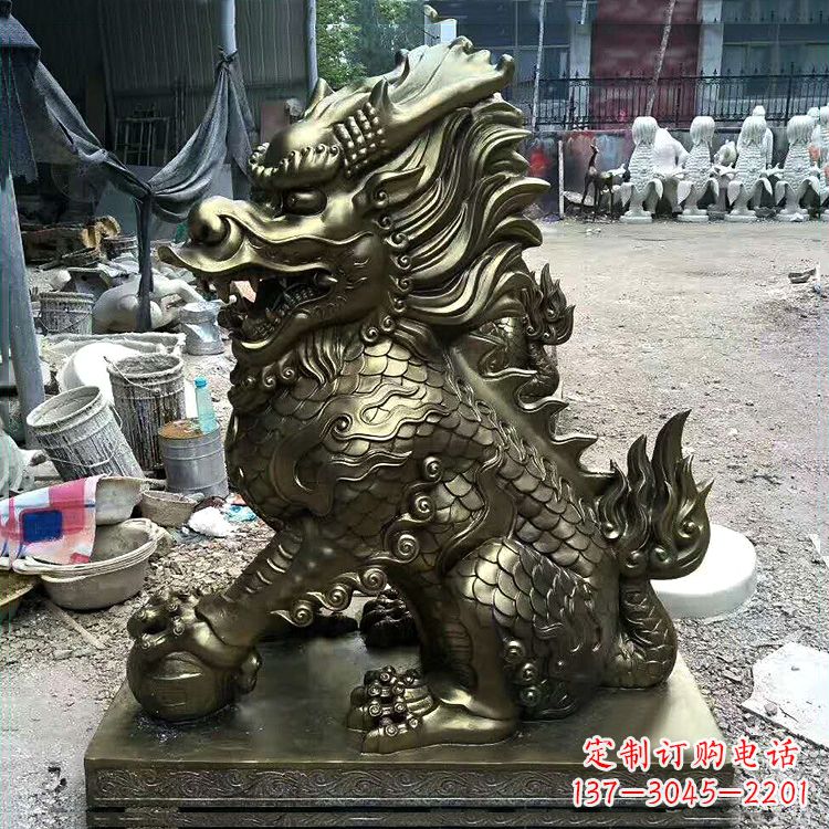 烟台铸铜麒麟雕塑