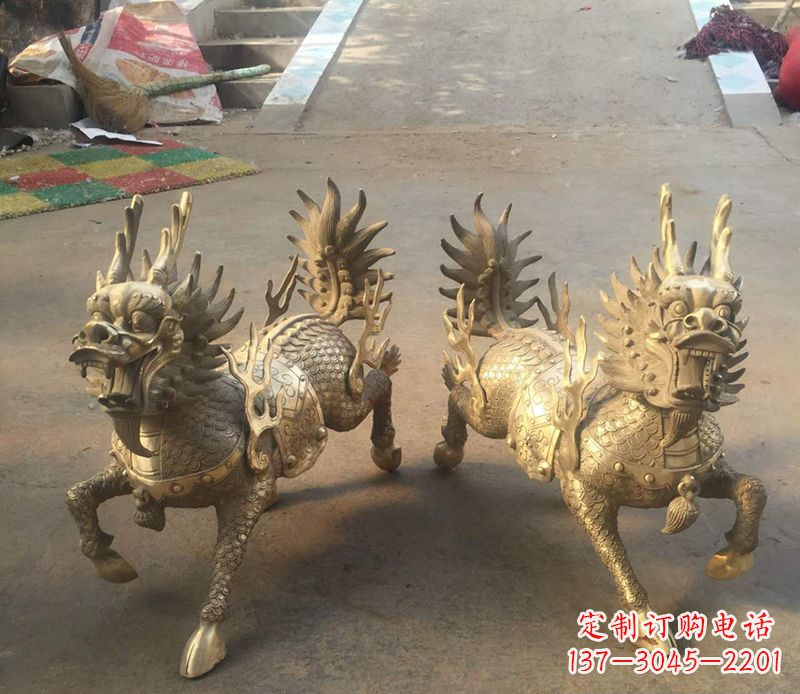 烟台铸铜麒麟雕塑 (2)