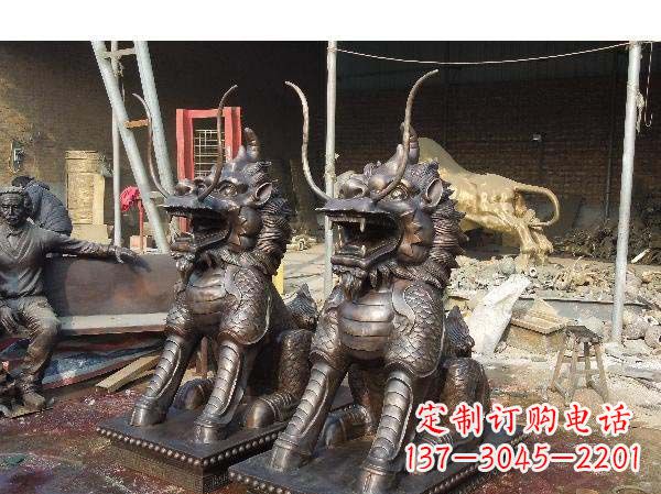 烟台铸铜麒麟雕塑2221