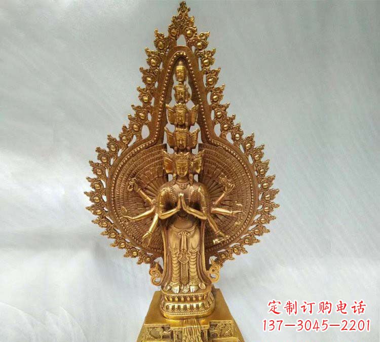 烟台铸铜千手观音寺庙佛像