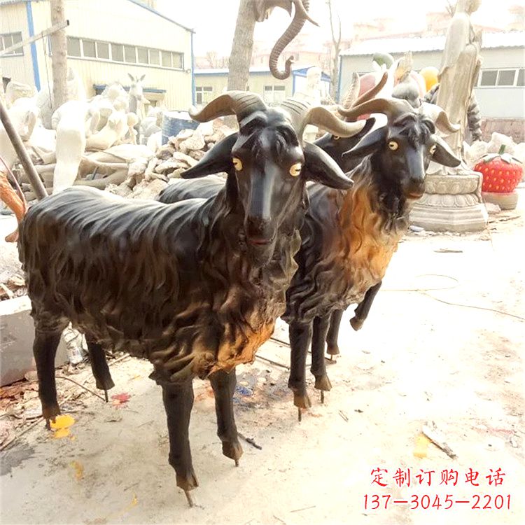 烟台铸铜山羊雕塑