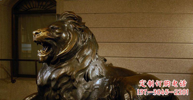 烟台铸铜狮子铜雕 (2)