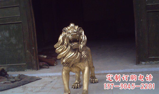 烟台铸铜狮子西洋狮子铜雕