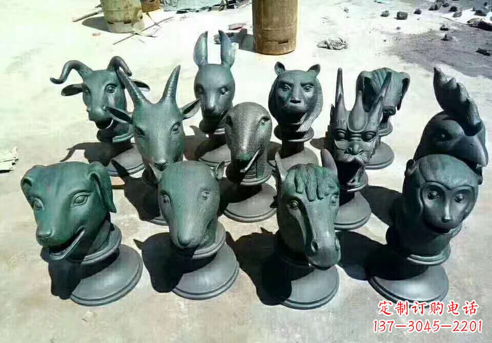 烟台铸铜十二生肖动物雕塑