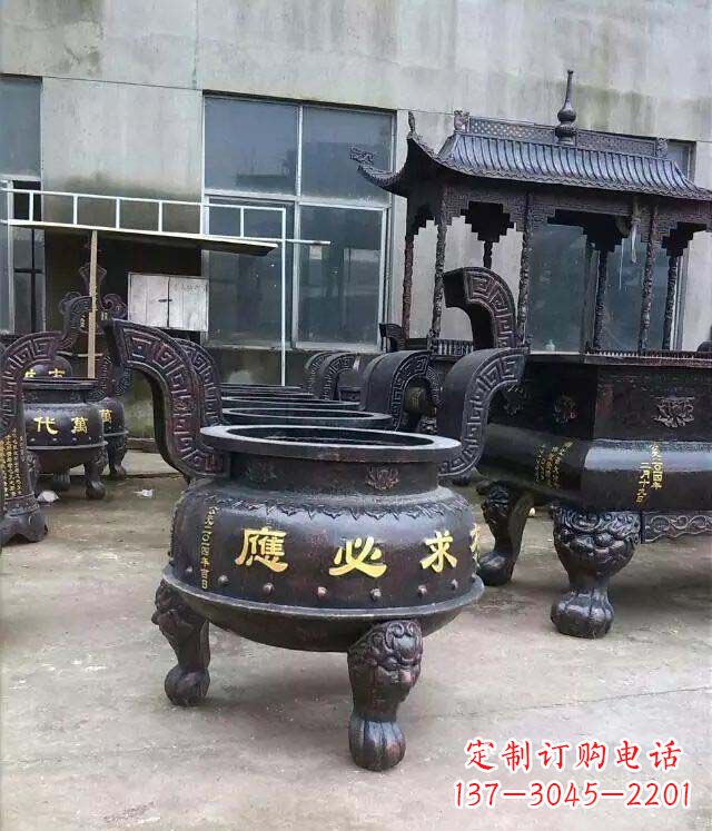 烟台铸铜寺庙香炉铜雕
