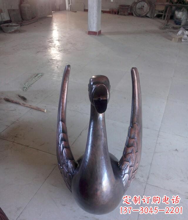 烟台铸铜天鹅公园动物铜雕