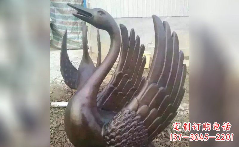 烟台铸铜天鹅铜雕