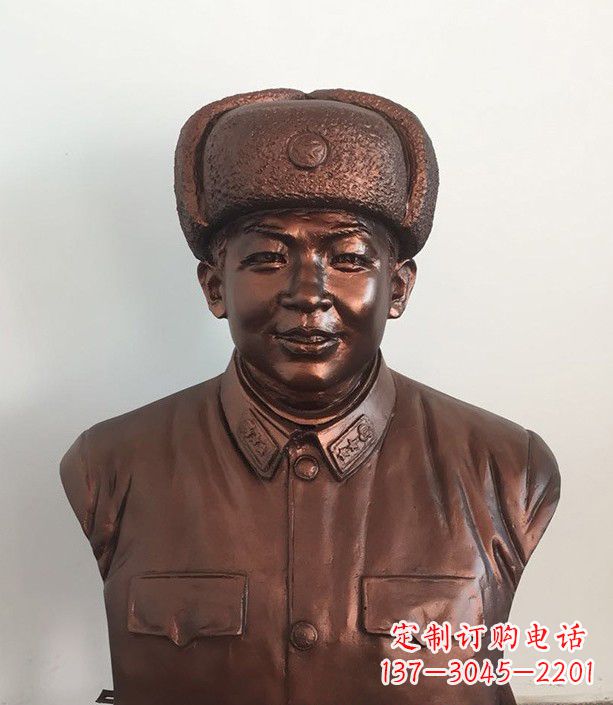 烟台紫铜雷锋半身像