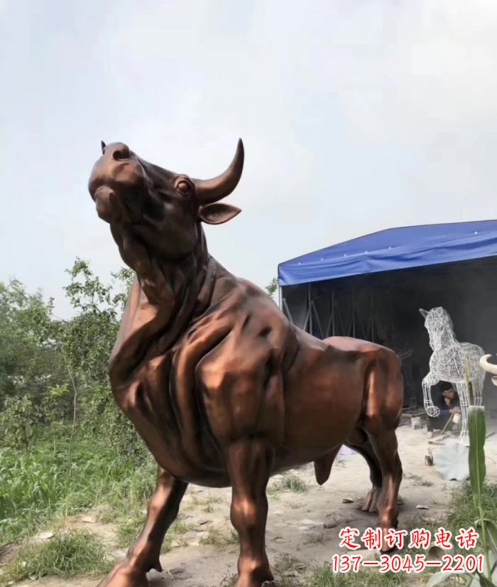 烟台紫铜牛动物雕塑