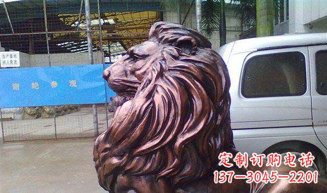 烟台紫铜西洋狮子铜雕 (2)