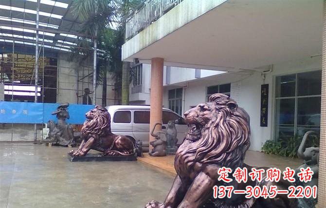 烟台紫铜西洋狮子铜雕