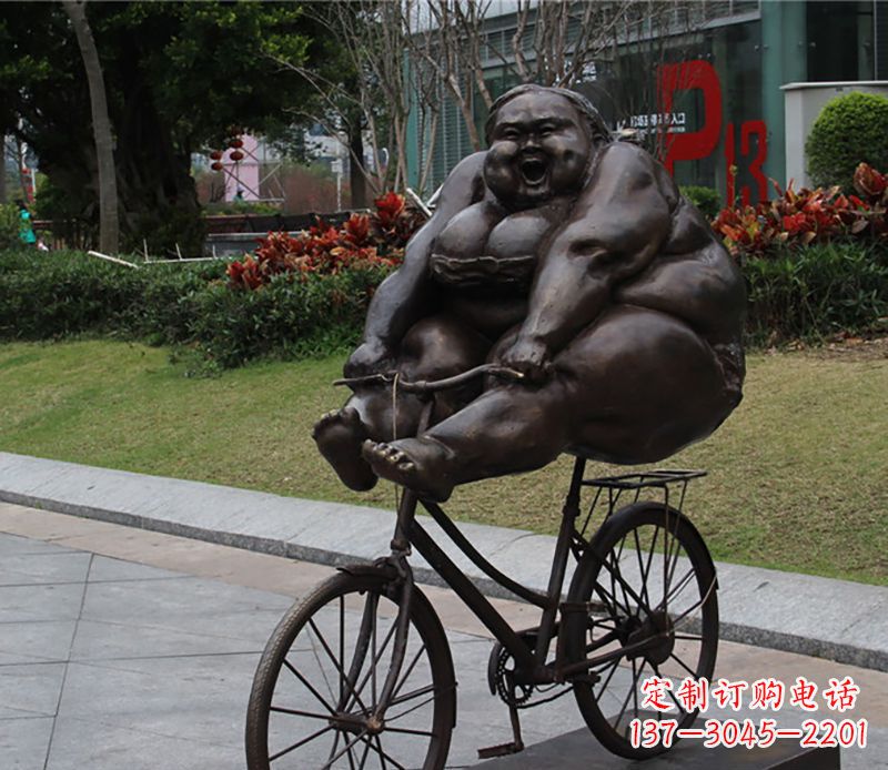 烟台自行车铜雕