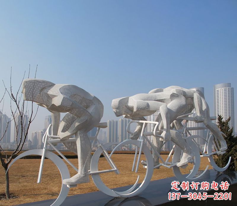 烟台自行车比赛不锈钢雕塑