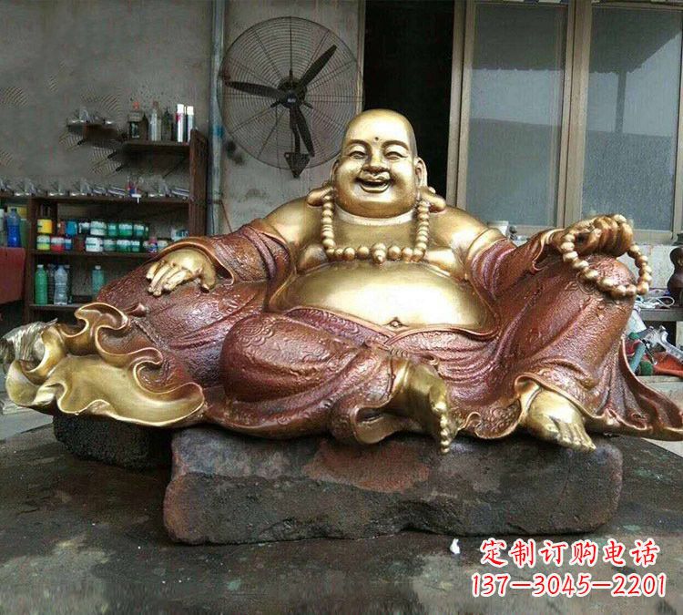 烟台宗教供奉坐式弥勒佛铜雕