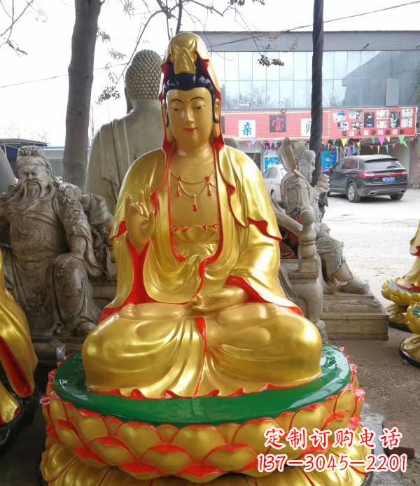 烟台宗教庙宇玻璃钢观音菩萨雕像