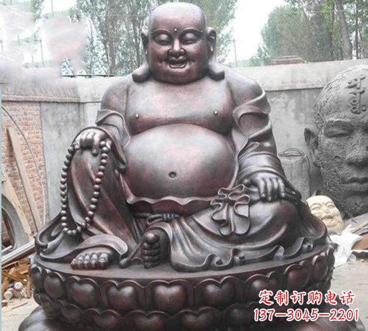 烟台宗教庙宇弥勒佛铜雕222