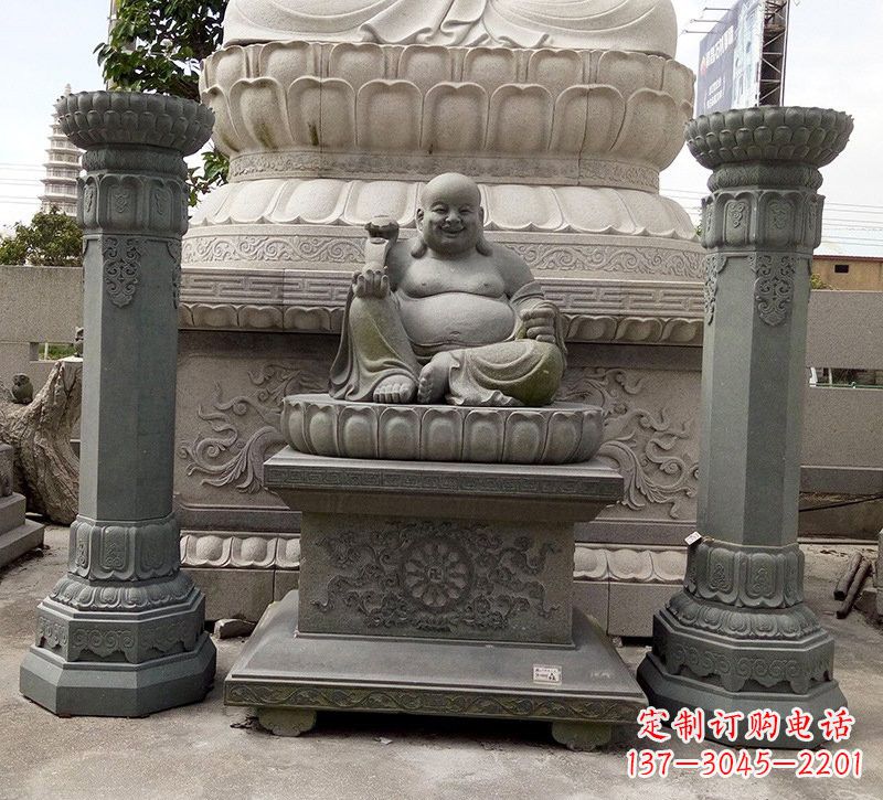 烟台宗教庙宇如意弥勒佛石雕