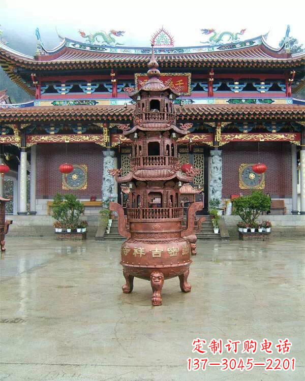 烟台宗教庙宇香炉铜雕