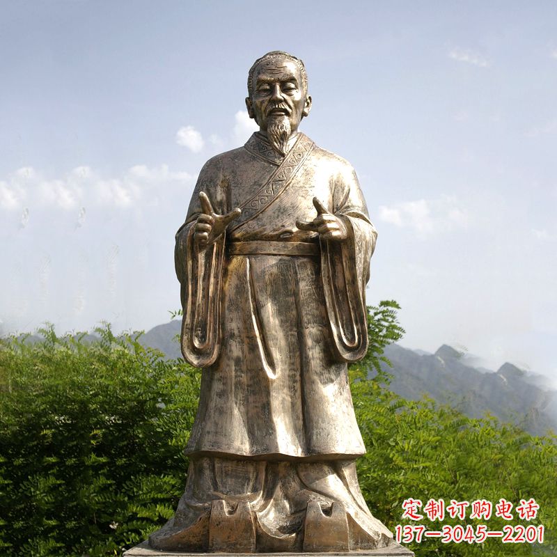 烟台祖冲之纯铜雕像