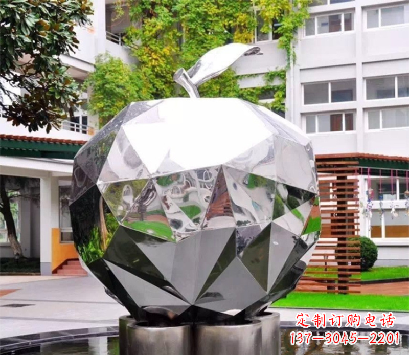 烟台户外不锈钢水果雕塑