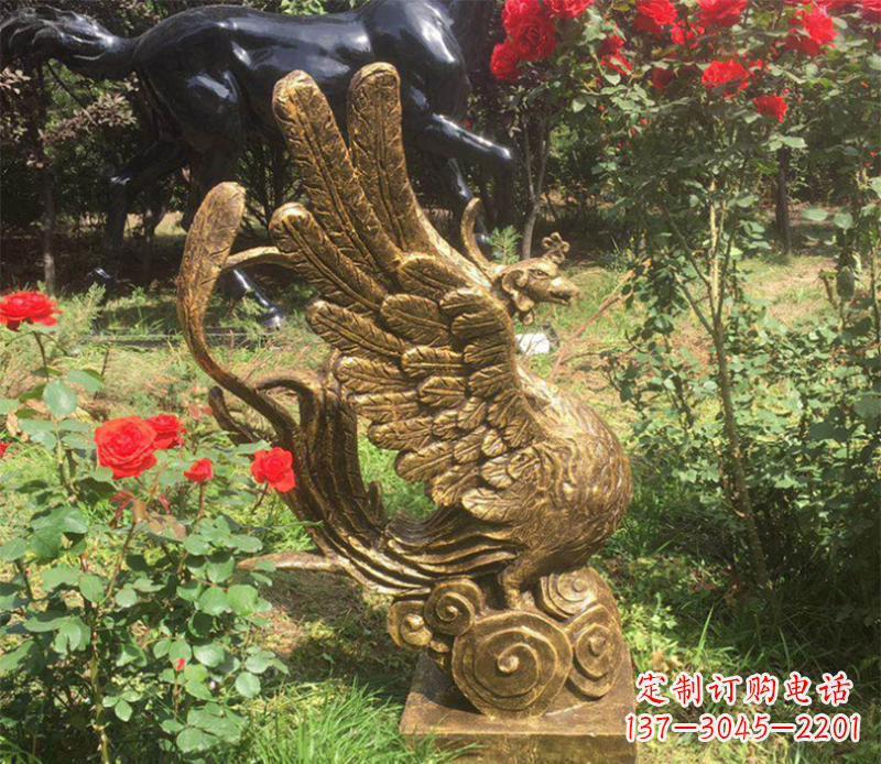 烟台金凤凰铜雕