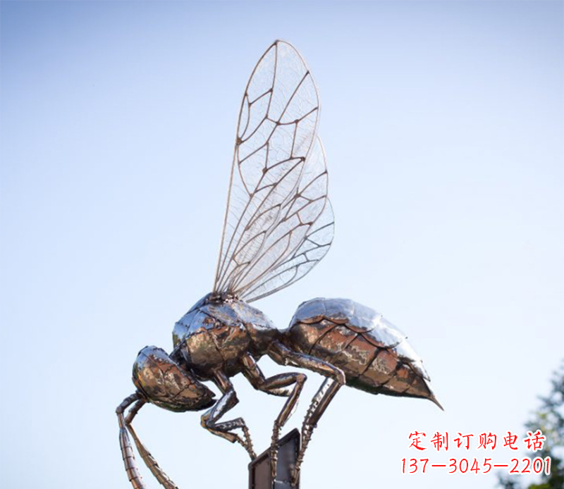 烟台蜜蜂雕塑不锈钢