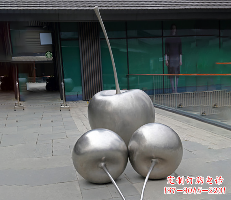烟台实心不锈钢苹果雕塑