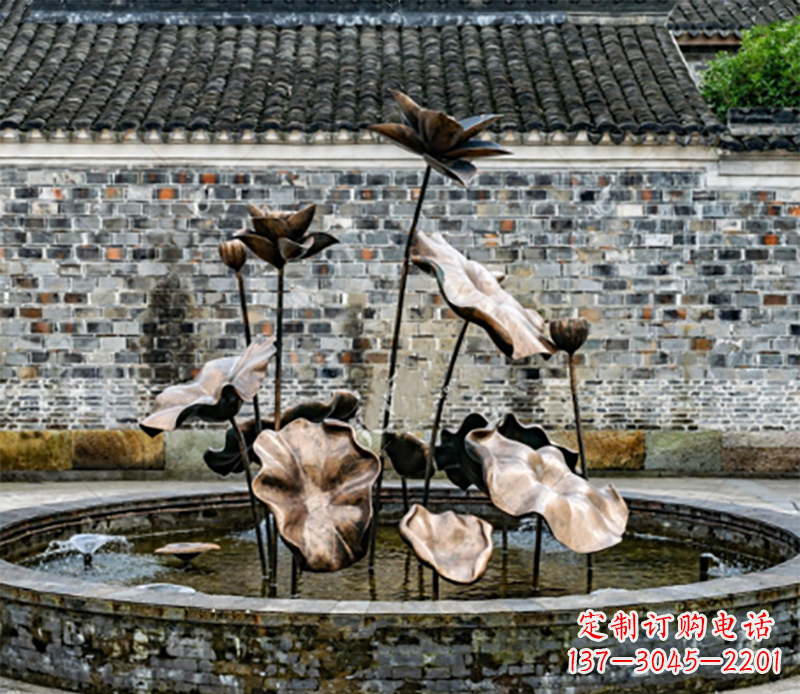 烟台铜雕荷花