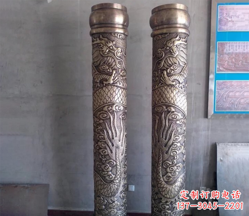 烟台铜雕龙柱